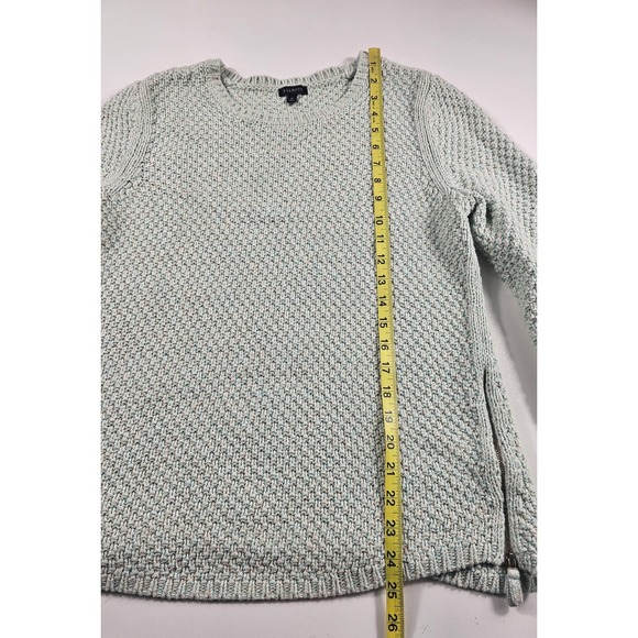 Talbots size medium green chunky knit sode zip tunic sweater ^ - Picture 6 of 7